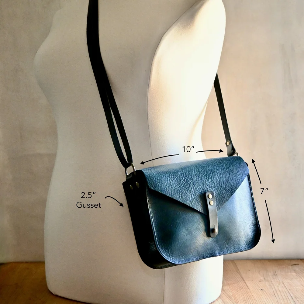 handmade Leather crossbody satchel bag made by Stitch & Rivet in